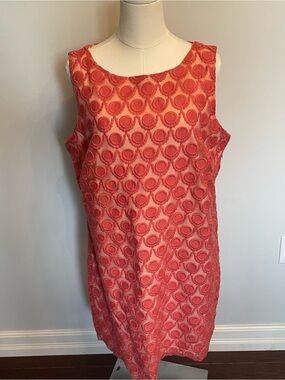 Papaya Coral Patterned Sleeveless Mini Dress